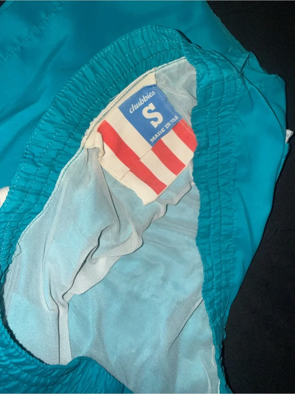 CHUBBIES Bright Turquoise Swim Shorts with White Drawstring